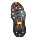 Ice Cleats - Elasticized Ice Gripper with velcro strap, 10 studs, Black, Frontier - for shoes sizes 8 to 12