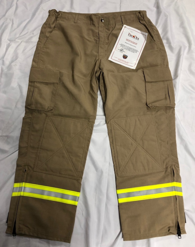 Fire-Dex Pants Chieftain Deluxe Wildland, 6oz Nomex with 2" Triple Trim, TAN - Size 2XL *Sale*