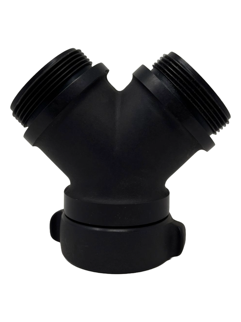 Wye plain, no gates, 65mm (2.5") BAT Female Swivel Inlet x (2) 65mm (2.5") BAT Outlets, Firelite Rockerlug