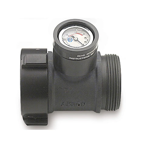 Akron In-line flow/pressure gauge - 65mm (2.5") BAT