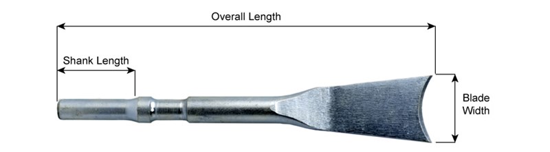 Air Gun Chisel/Cutters w/ 0.498 Shank