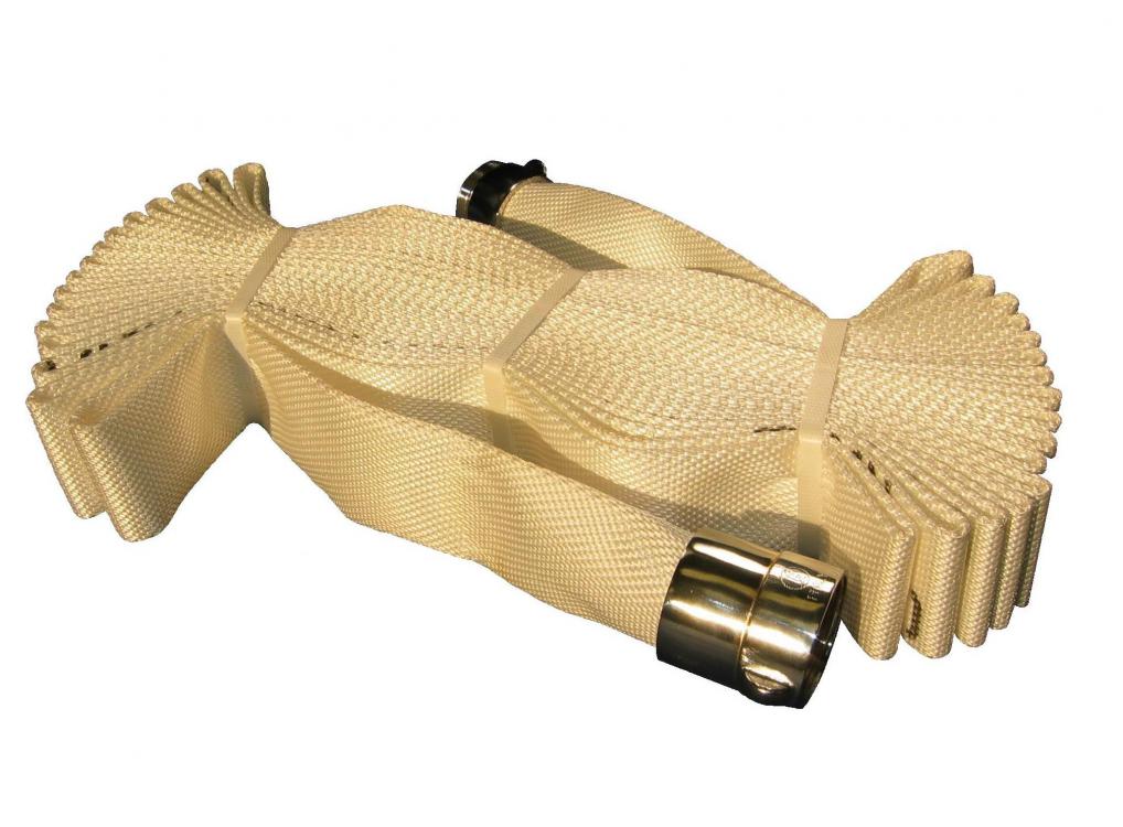 Rack Hose - 38mm (1.5") NPSH x 100ft (24 folds), Brass couplings