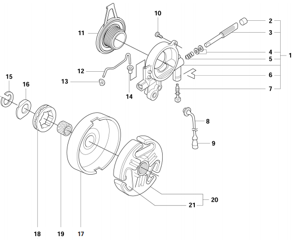 Cutters Edge 2172 Model - Clutch / Oil Pump Assembly