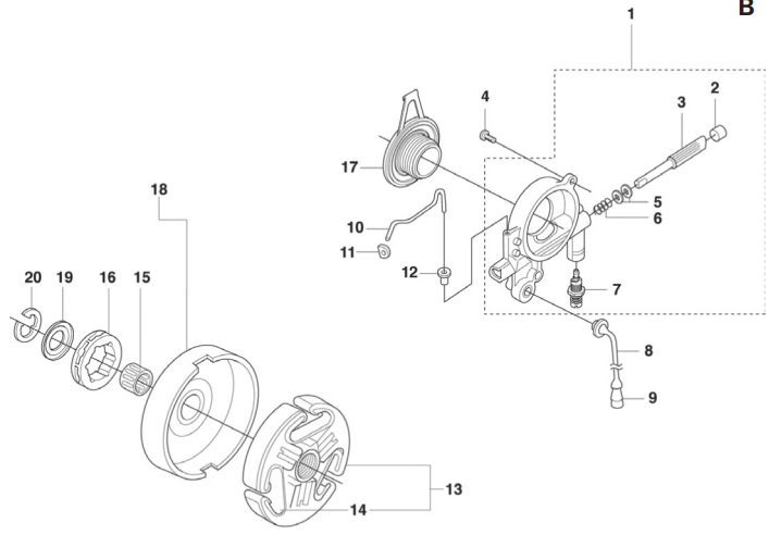 Cutters Edge 2188 Model - Clutch / Oil Pump Assembly