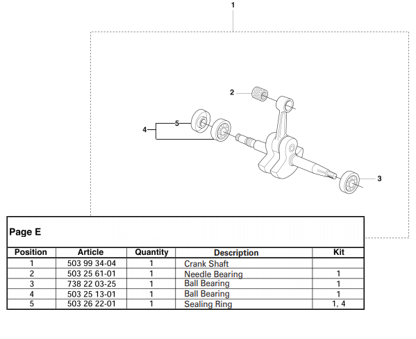 Cutters Edge 2188 Model - Crank Shaft