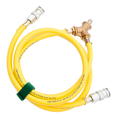 Sava Inflation Distributor - 145 psi (10 bar) -w/  two 6.6' (2m) Inflation Hoses Yellow