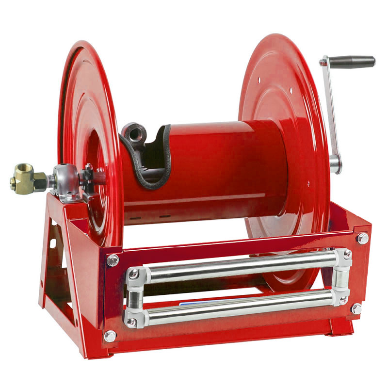 Hose Reel - Manual Crank - 25mm (1") (hose not included) - NPT outlet - 4-way bottom guides