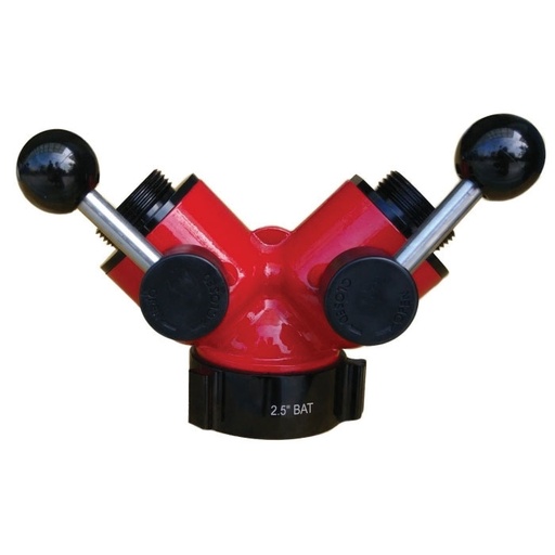 [590001002] Gated Wye Frontier 65mm x 38mm x 38mm (65mm (2.5") Female BAT Swivel x Two (2) 38mm (1.5") Male NPSH)