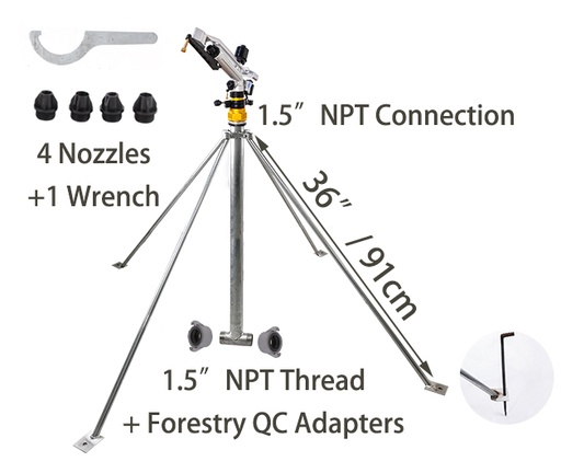 [P-10181] Wildland Li'l Gun Quadpod Sprinkler - 38mm (1.5")