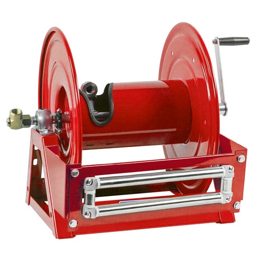 Hose Reel - Manual Crank - 25mm (1") (hose not included) - NPT outlet - 4-way bottom roller