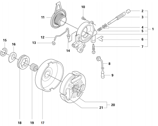 Cutters Edge 2172 Model - Clutch / Oil Pump Assembly