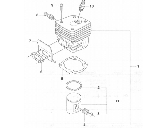 [P-7692 (544006502)] Cutters Edge 2188 Model - Cylinder Assembly