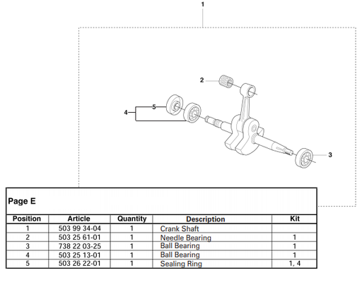 [P-7693] Cutters Edge 2188 Model - Crank Shaft