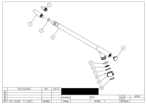 Replacement Parts - for Piercing Nozzle 38mm (1.5") - 3ft Length