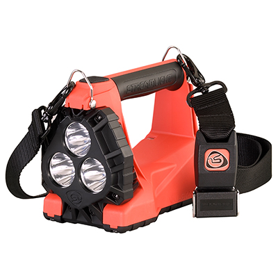 [080926443112 (P-9086)] Streamlight Lantern 44311 Vulcan 180  Standard System - 120V/100V AC/12V DC wire rack and shoulder strap, Div 2 - Orange
